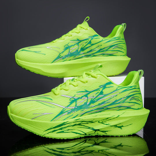 Unisex leichte Laufsneaker mit grafischem Splash-Print, atmungsaktivem Strickoberteil und gedämpfter Plateausohle EB