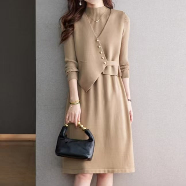 Damen Kombination aus Strickkleid und Weste EB