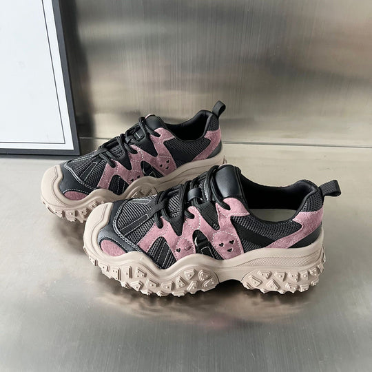 Damen Sportliche Sneakers mit atmungsaktivem Mesh und robustem Sohlenprofil EB
