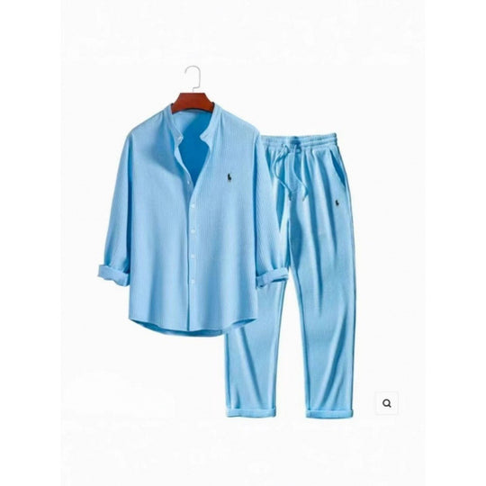 Damen Schlafanzugset mit elegantem Hemd und bequemen Hosen EB