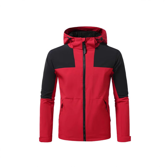 Herren Windbreaker Jacke mit verstellbarem Kapuzenkragen und seitlichen Taschen EB