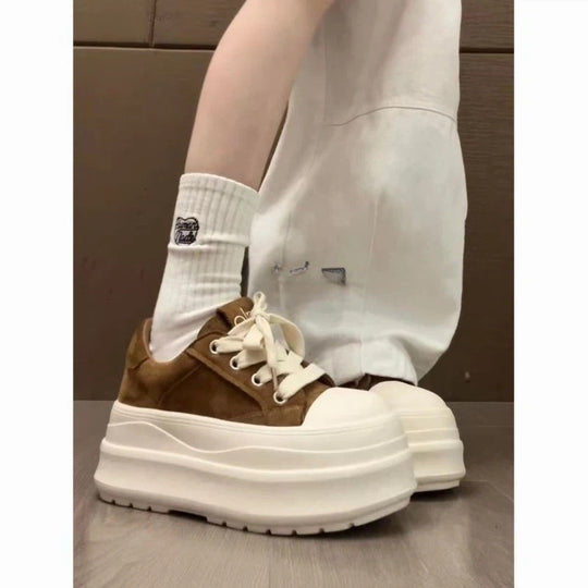 Damen Modische Plateau Sneakers mit weicher Sohle und lässigem Design EB