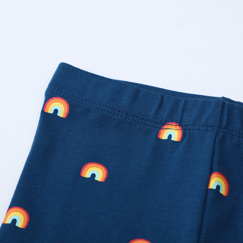 Mädchen Leggings mit buntem Regenbogenmotiv EB