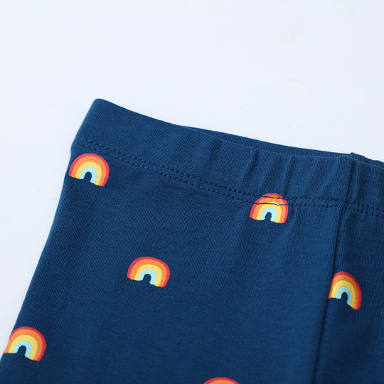 Mädchen Leggings mit buntem Regenbogenmotiv EB