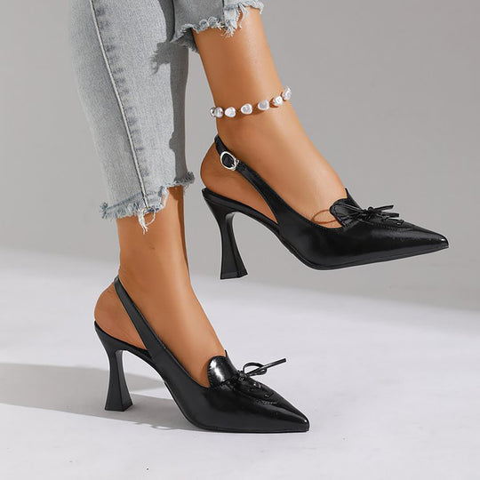 Damen Slingback High Heels mit elegantem Schleifen-Design EB