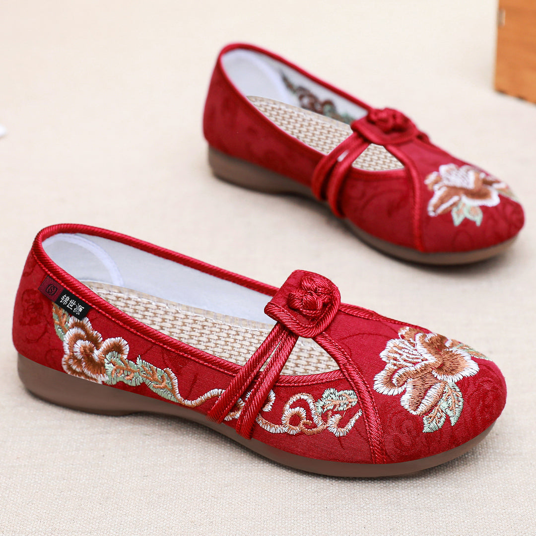 Damen Elegante und handbestickte Gastronomie-Ballerinas EB