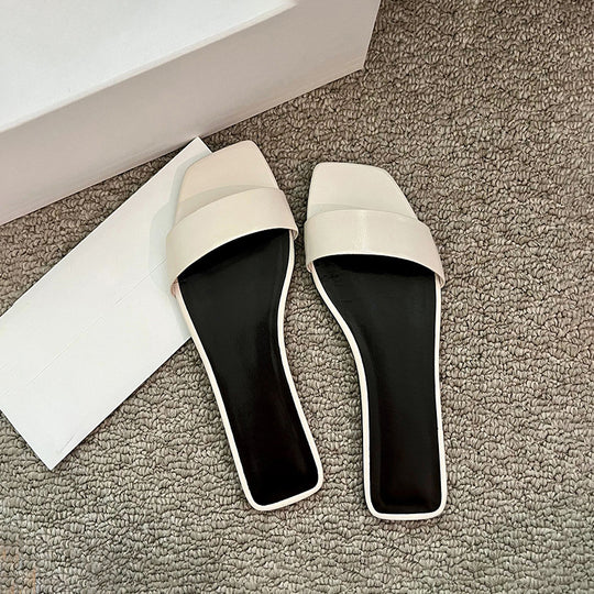Damen Elegante und moderne Slides mit breitem Riemen EB