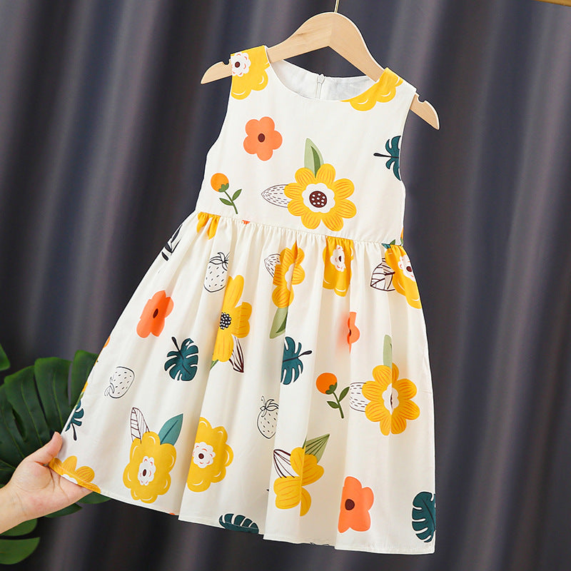 Mädchen Sommerkleid mit buntem Punkten-Design EB