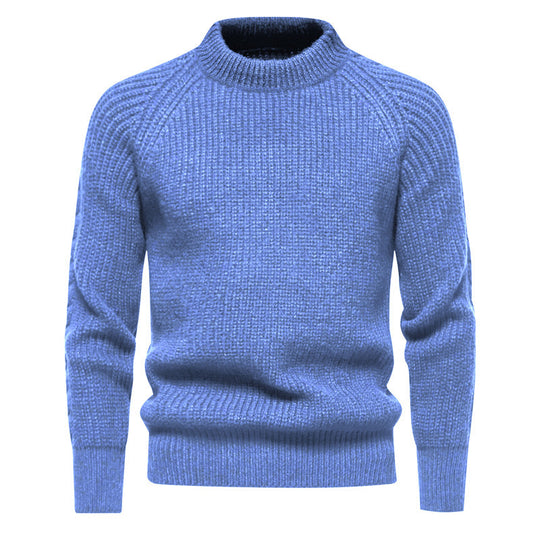 Herren Grobstrickpullover mit hohem Kragen und zeitlosem Design EB