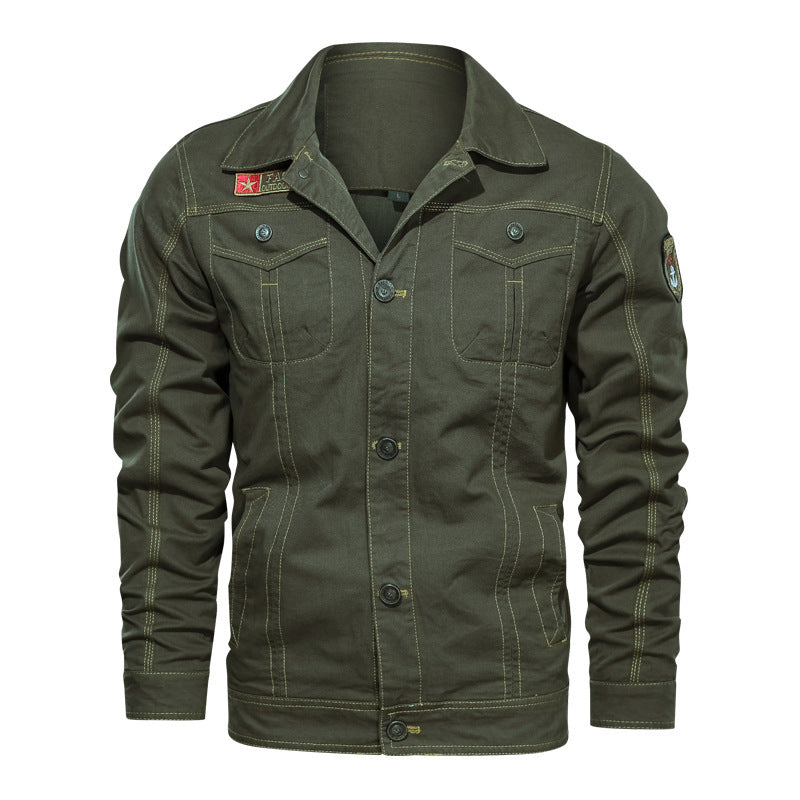 Herren Field-Blouson aus robustem Canvas mit sichtbaren Ziernähten und Brustklappen EB