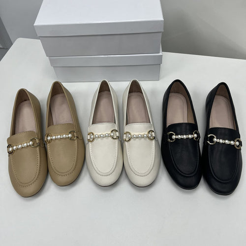 Damen Mokassins mit elegantem Perlen-Akzent EB