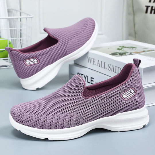 Damen Nahtlose Slip-On Freizeitschuhe mit atmungsaktiver Mesh-Oberfläche EB