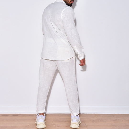 Herren Leinenanzug mit modernem Schnitt und lässigem Look EB