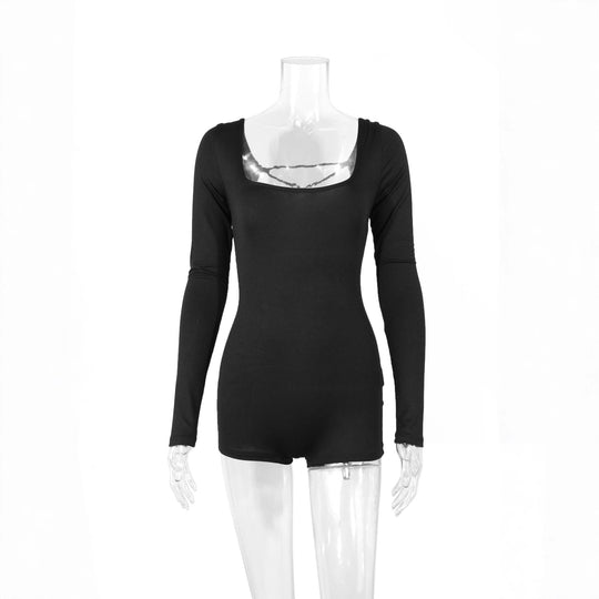 Damen Langarm Body mit tiefem Ausschnitt EB