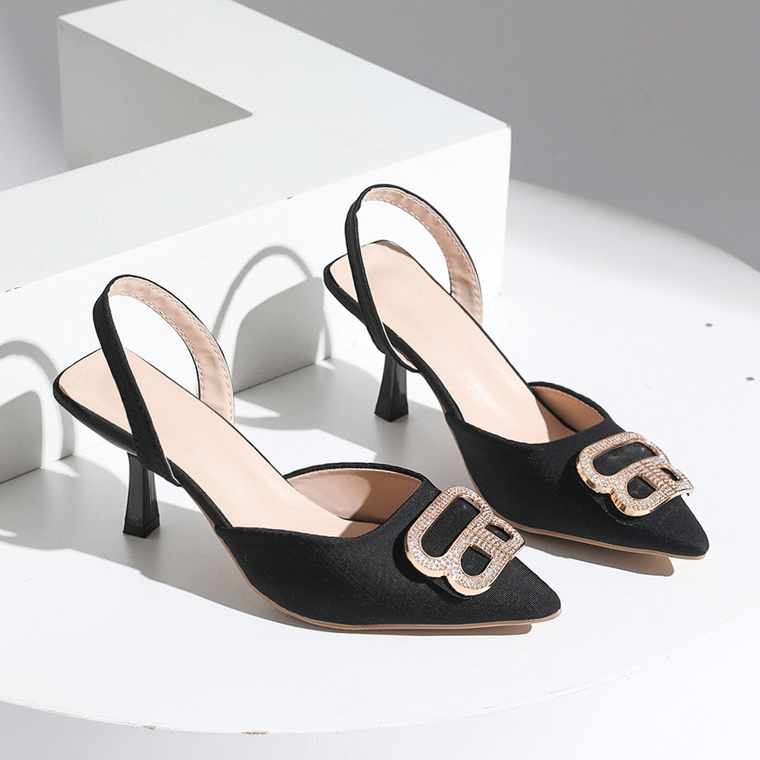 Damen Slingback Pumps mit elegantem Schmuckdetail EB