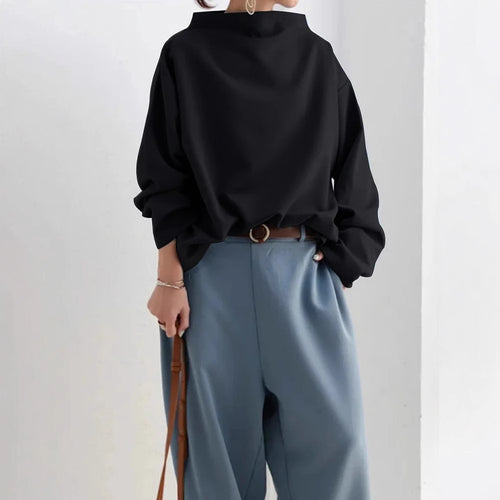 Damen oversized Pullover mit speziellem Kragen und lässigem Schnitt EB
