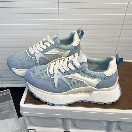 Damen moderne Chunky Sneakers mit elastischem Obermaterial und rutschfester Sohle EB
