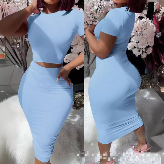 Damen Crop-Top und Bleistiftrock Set EB