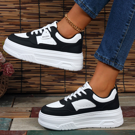 Damen Plattform-Sneaker mit modischem Design und dämpfender Sohle EB