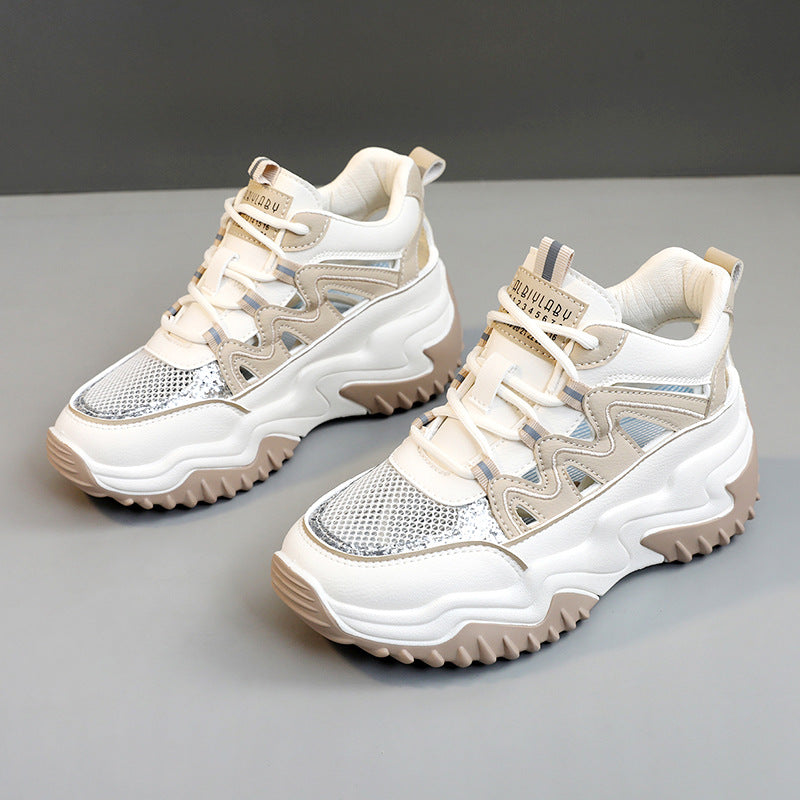 Damen Sportliche Chunky Sneakers mit atmungsaktiver Mesh-Oberfläche und robustem Profil EB