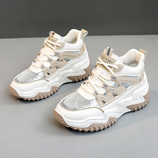 Damen Sportliche Chunky Sneakers mit atmungsaktiver Mesh-Oberfläche und robustem Profil EB