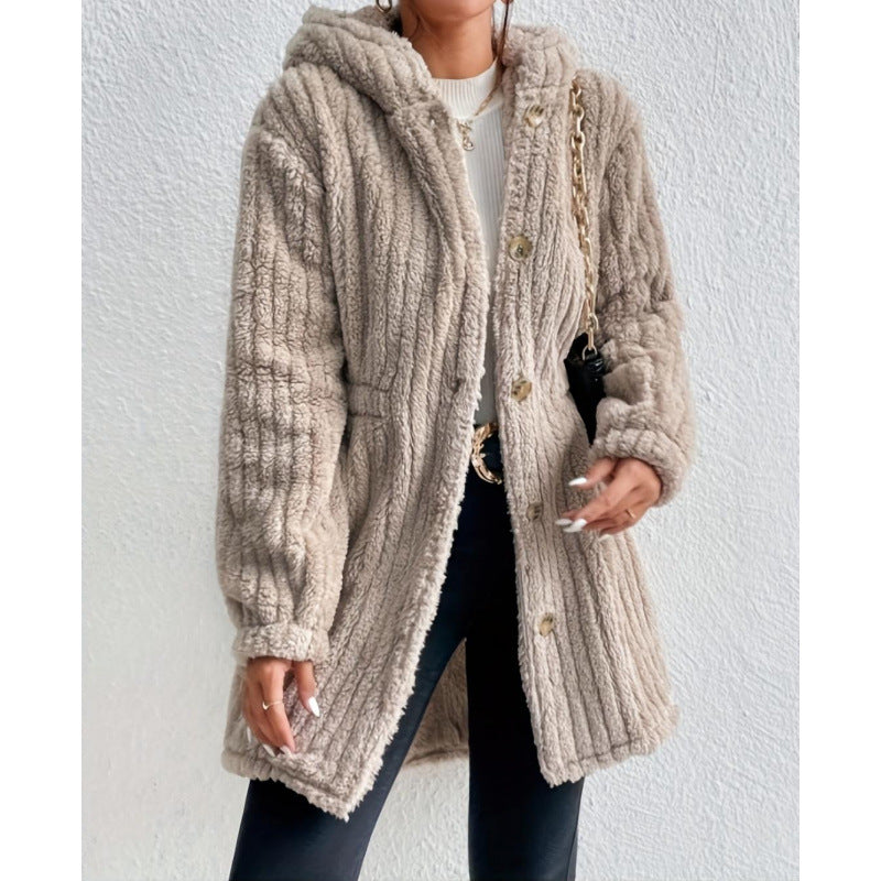 Damen Kuschelige Strickjacke mit langen Ärmeln und voluminösem Schnitt EB