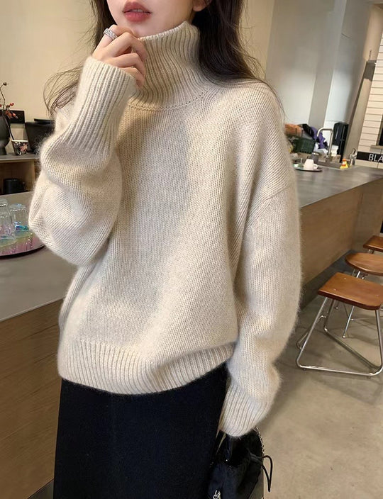 Damen Kuscheliger Rollkragenpullover aus hochwertigem Strick EB