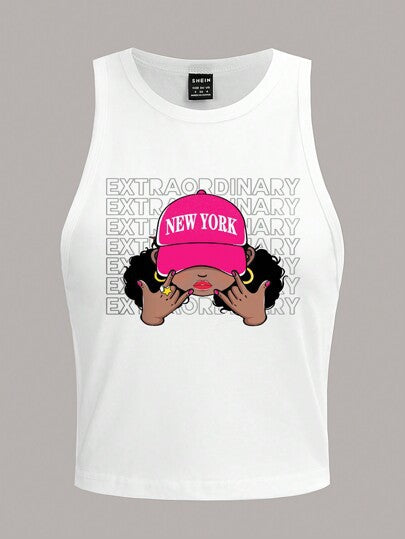 Damen ärmelloses Tanktop mit fröhlichem Kirschmotiv EB