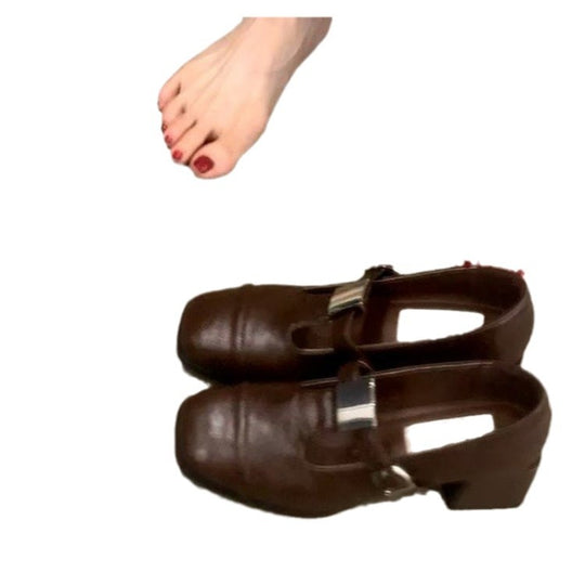 Damen Mary Jane Blockabsatzschuhe mit modischem Schnallenverschluss EB