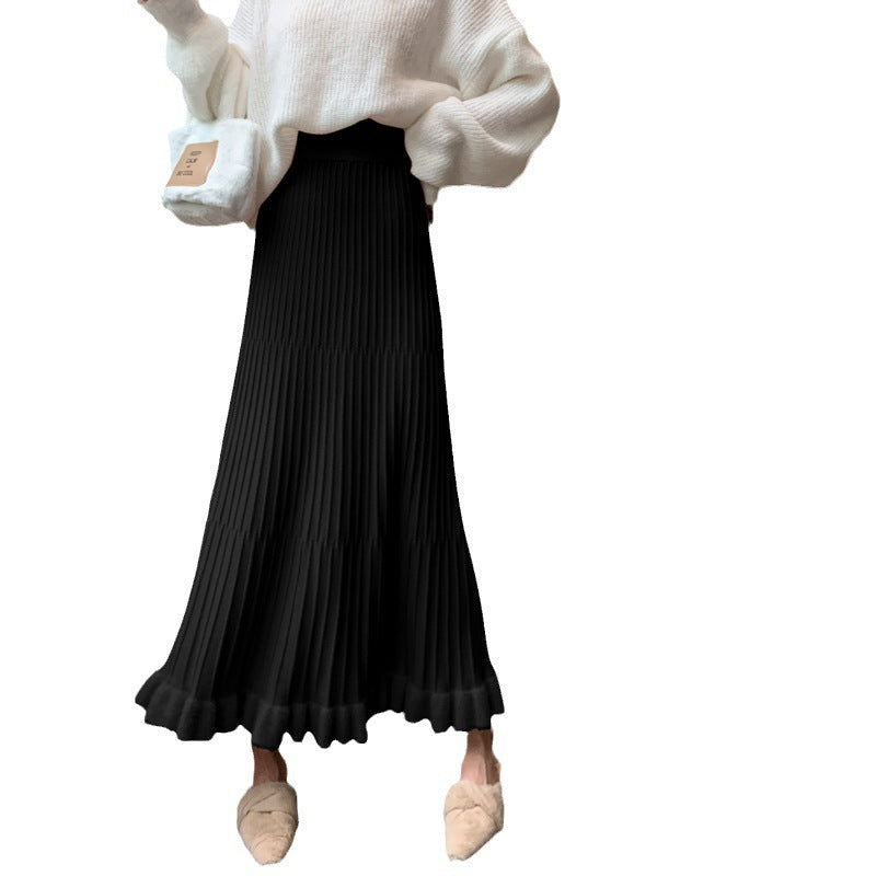 Damen Plisseerock mit voluminösem Saum EB