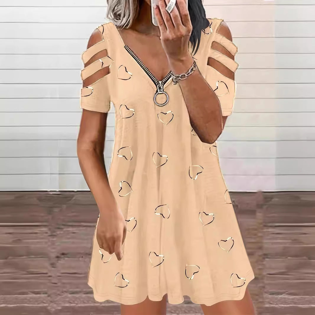 Damen Kleid mit Herzmotiv und seitlichen Cut-Outs EB