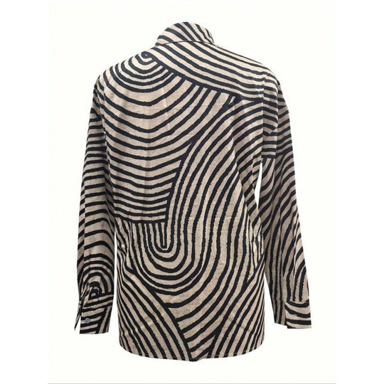 Damen modernes Hemdblusenshirt mit grafischem Muster EB