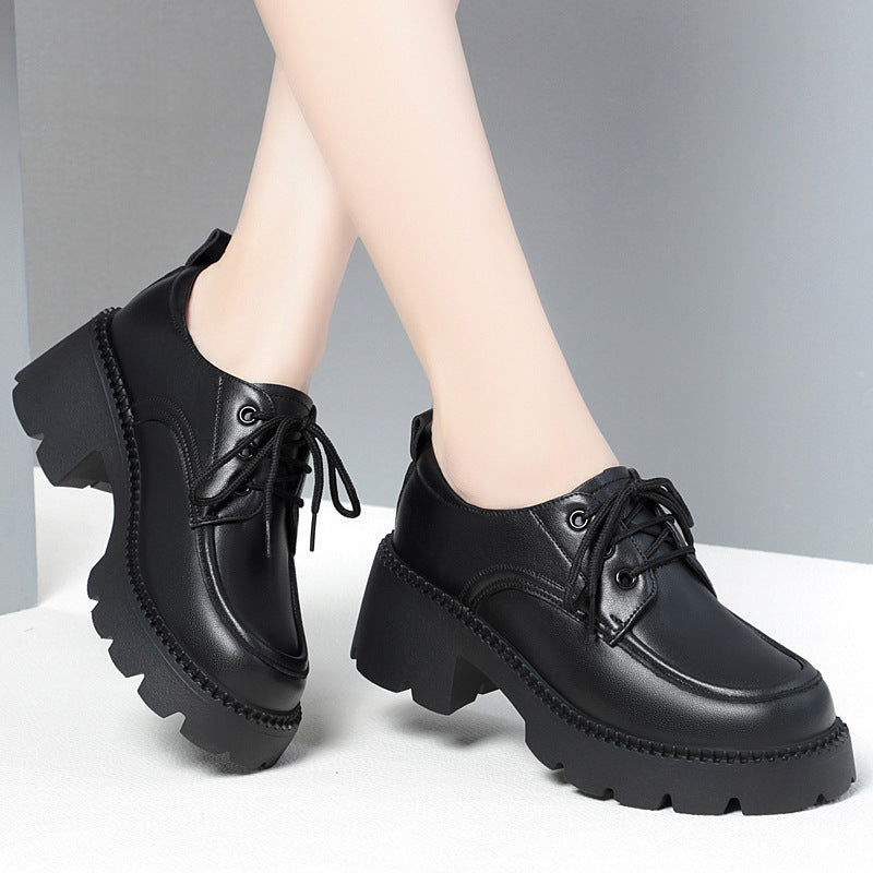 Damen Modische Schnürschuhe mit robustem Blockabsatz und trendigem Design EB