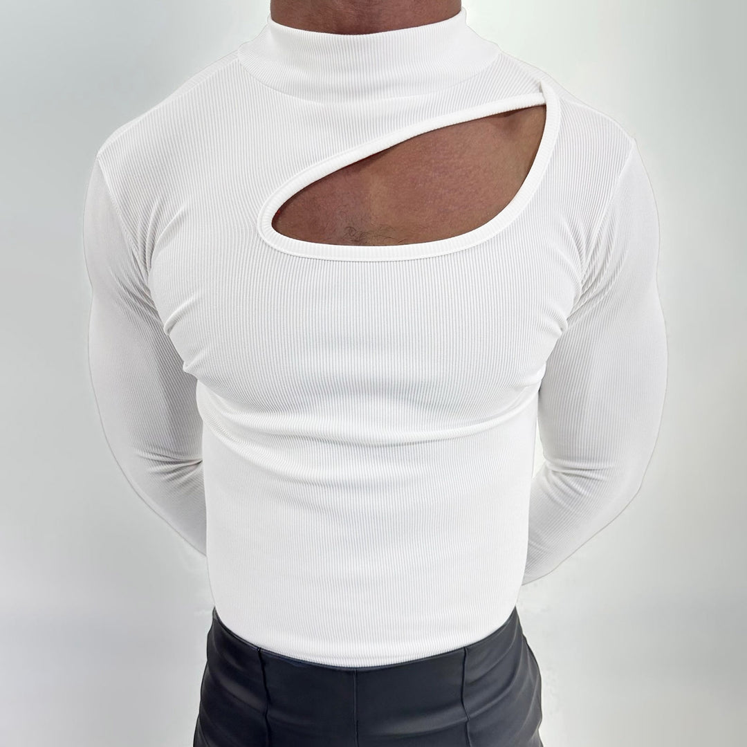 Herren Langarm Funktions-T-Shirt mit innovativem Ausschnitt und atmungsaktiven Eigenschaften EB