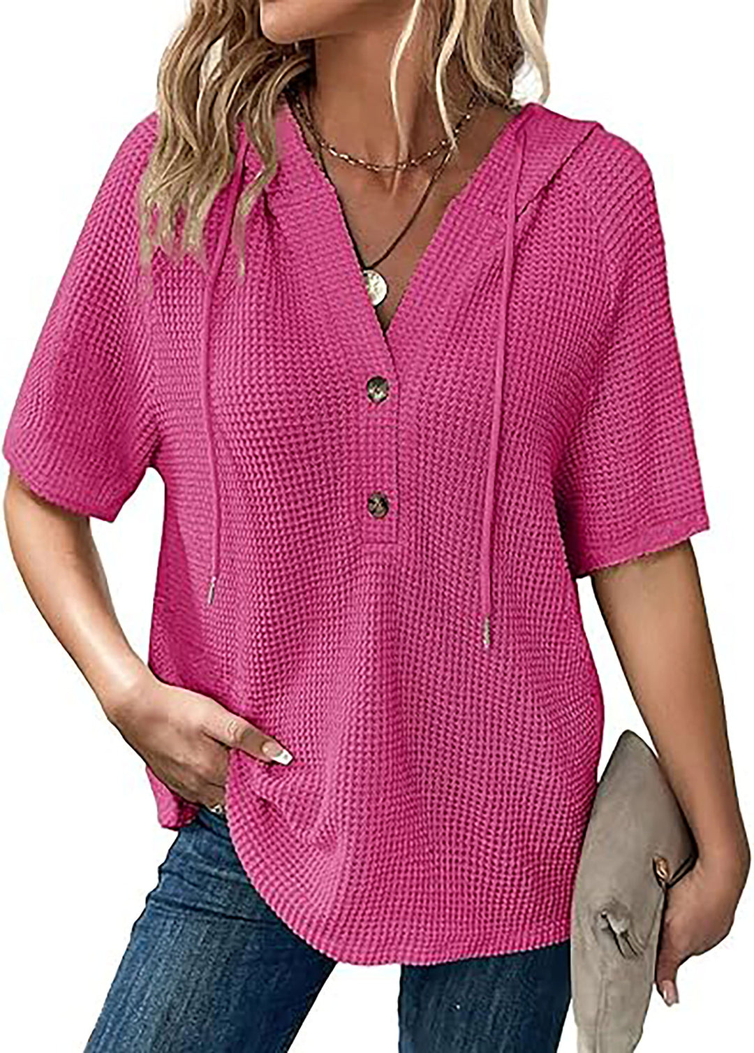 Damen Kapuzenshirt im Waffelmuster EB