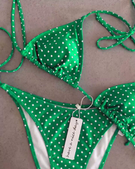 Damen Triangel-Bikini mit punktemuster EB