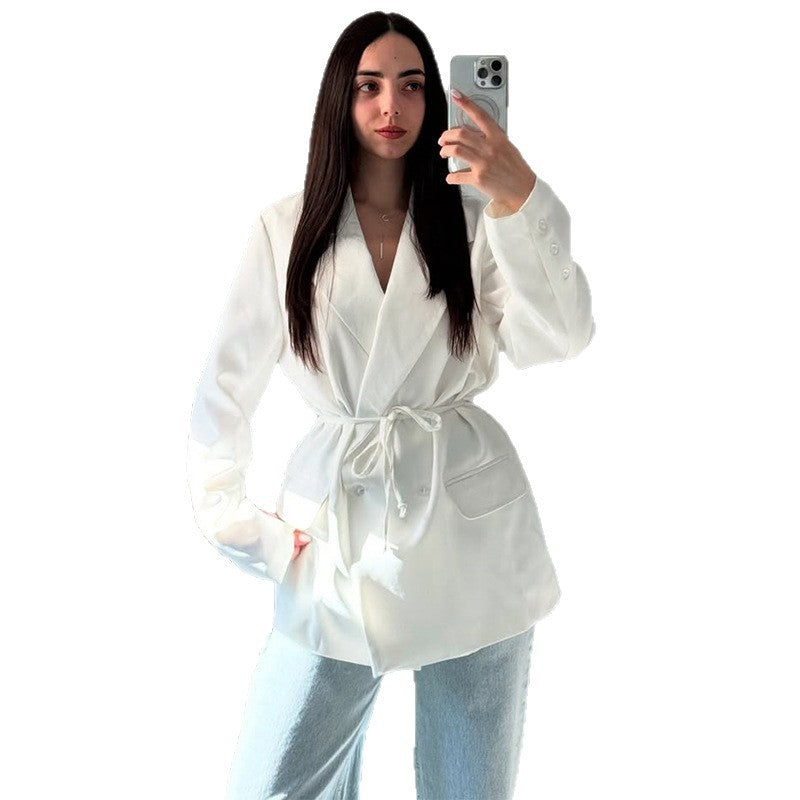 Damen Oversized Blazerjacke mit Taillengürtel EB