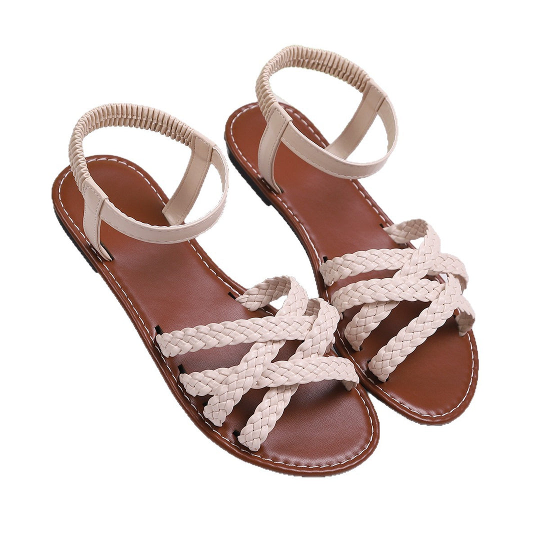Damen Riemensandalen mit geflochtenem Design und verstellbarem Riemen EB