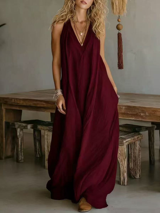 EB | Damen Weiß Loose Idle Lange Slip Nachthemd Lässige Bequeme Oberbekleidung Hausbekleidung