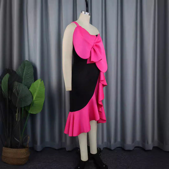 Damen Geschmeidiges Cocktailkleid mit dekorativer Schleifenapplikation EB