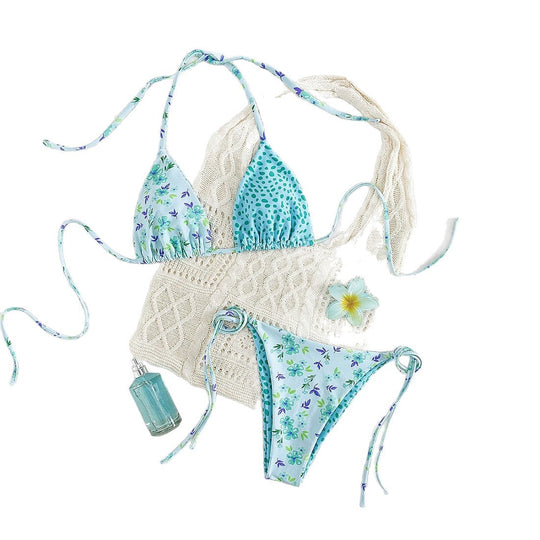 Damen Triangel-Bikini-Set mit hübschen Blumenmustern EB