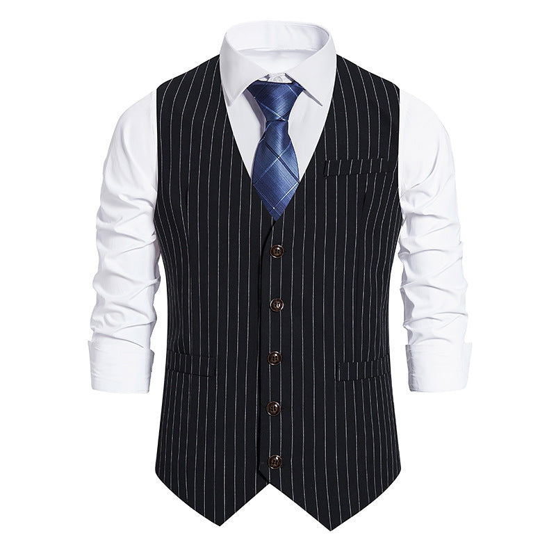 Herren elegante Anzugweste mit feinem Nadelstreifen und praktischen Taschen EB
