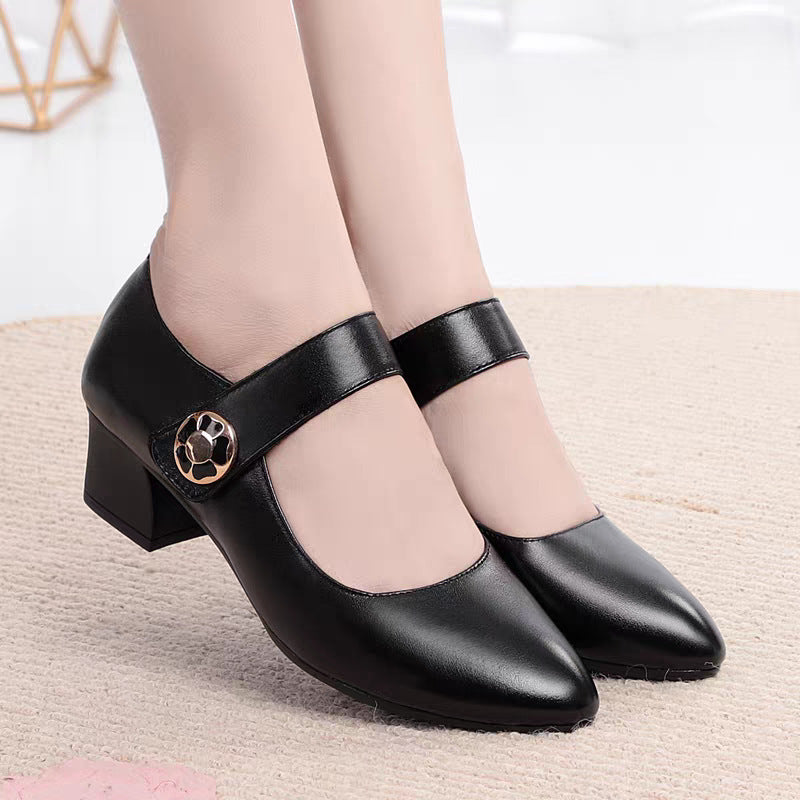 Damen Elegante Mary Jane Schuhe mit modischem Riemen und komfortablem Blockabsatz EB