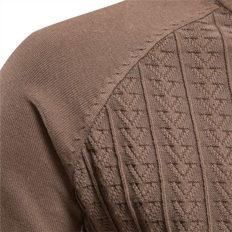 Herren Strickpullover mit modischem Stehkragen und strukturiertem Design EB
