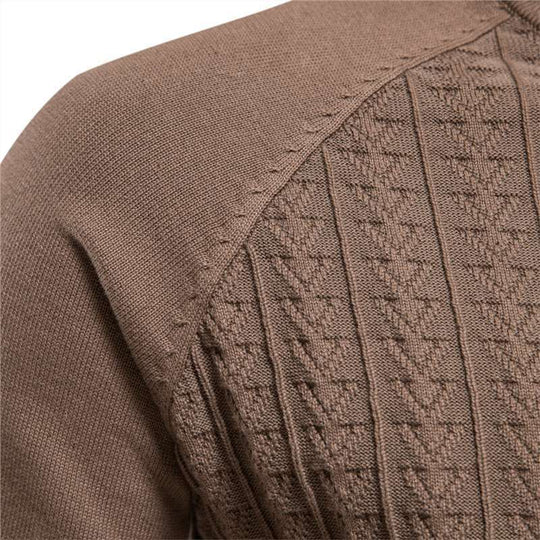 Herren Strickpullover mit modischem Stehkragen und strukturiertem Design EB