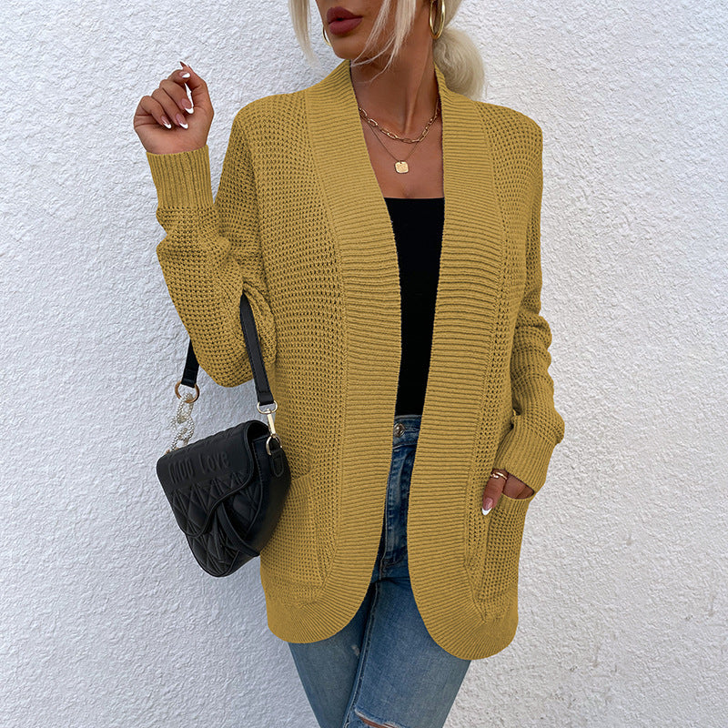 Damen Strickjacke mit lässiger Passform und offenen Taschen EB