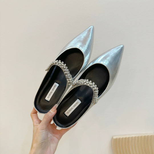 Damen elegante Ballerinas mit funkelndem Strassband EB