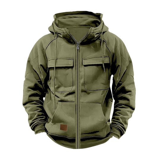 Herren Fleecejacke mit hohem Kragen und praktischen Taschen EB
