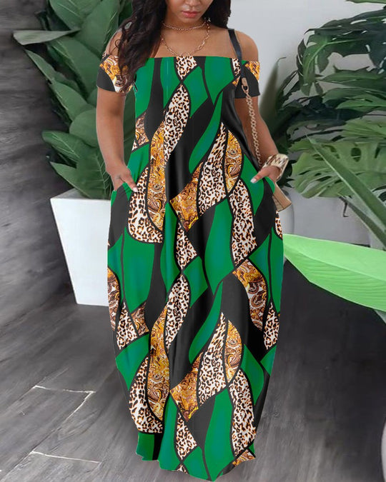Damen Maxi-Kleid mit Off-Shoulder Design EB