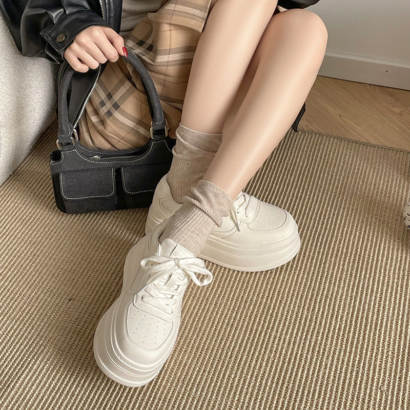 Damen modische Plattform Sneakers mit atmungsaktiver Oberflächenstruktur EB